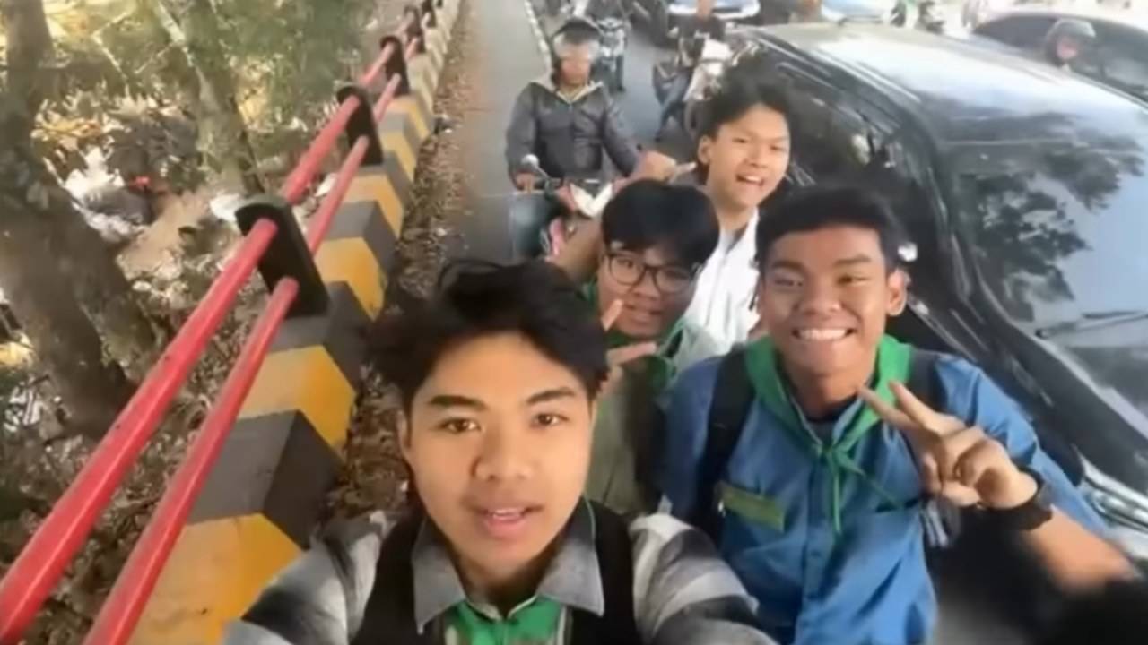 Gambar Viral Mahasiswa Unpad Halangi Pemotor yang Naik Trotoar, Aksinya Tuai Sorotan