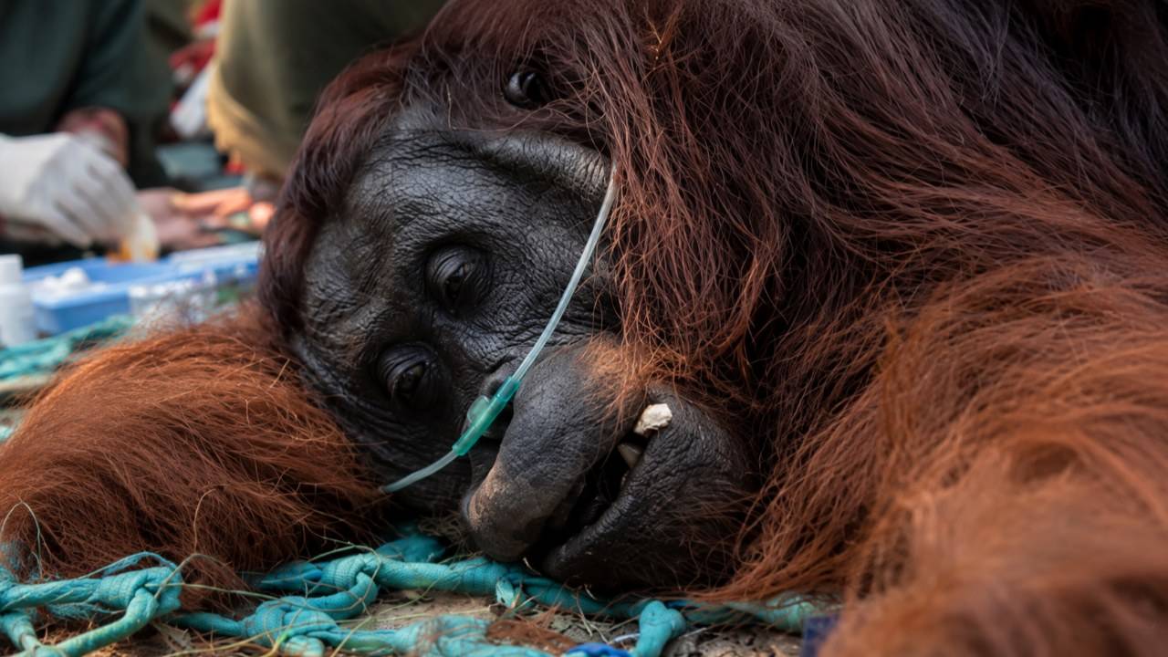 Gambar Dunia Soroti Kebakaran Hutan Indonesia, Orangutan Ditemukan Lemah hingga Alami Gangguan Pernapasan